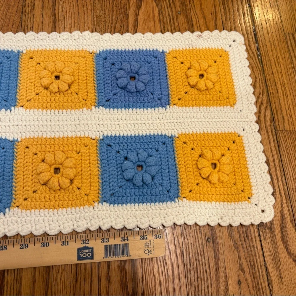 Vintage Handmade Crochet Table Runner